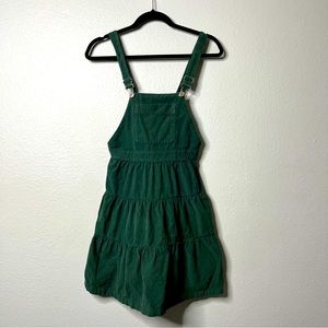 Zara kids green corduroy overall dress Sz 11-12
